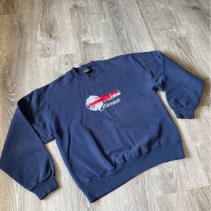 Cross Creek Small El Dorado Vintage Navy Blue Long Sleeve Men’s Crewneck